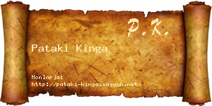Pataki Kinga névjegykártya